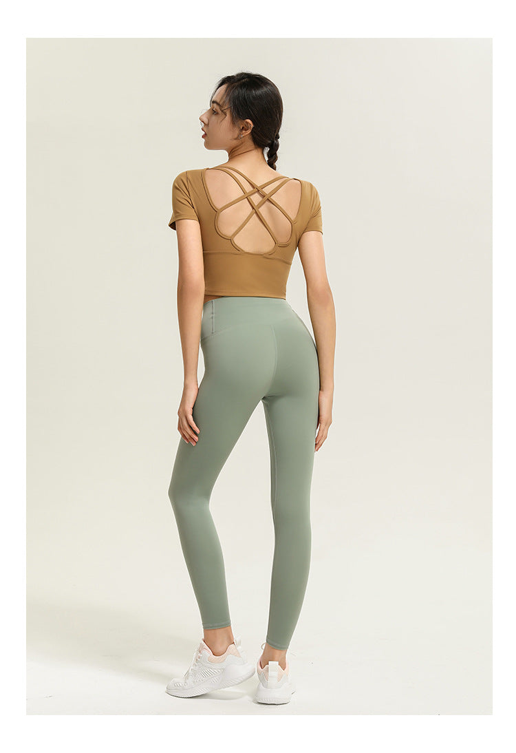 Crossed back high support top