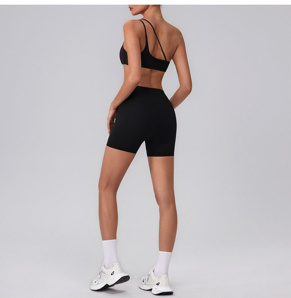 One shoulder sports bra