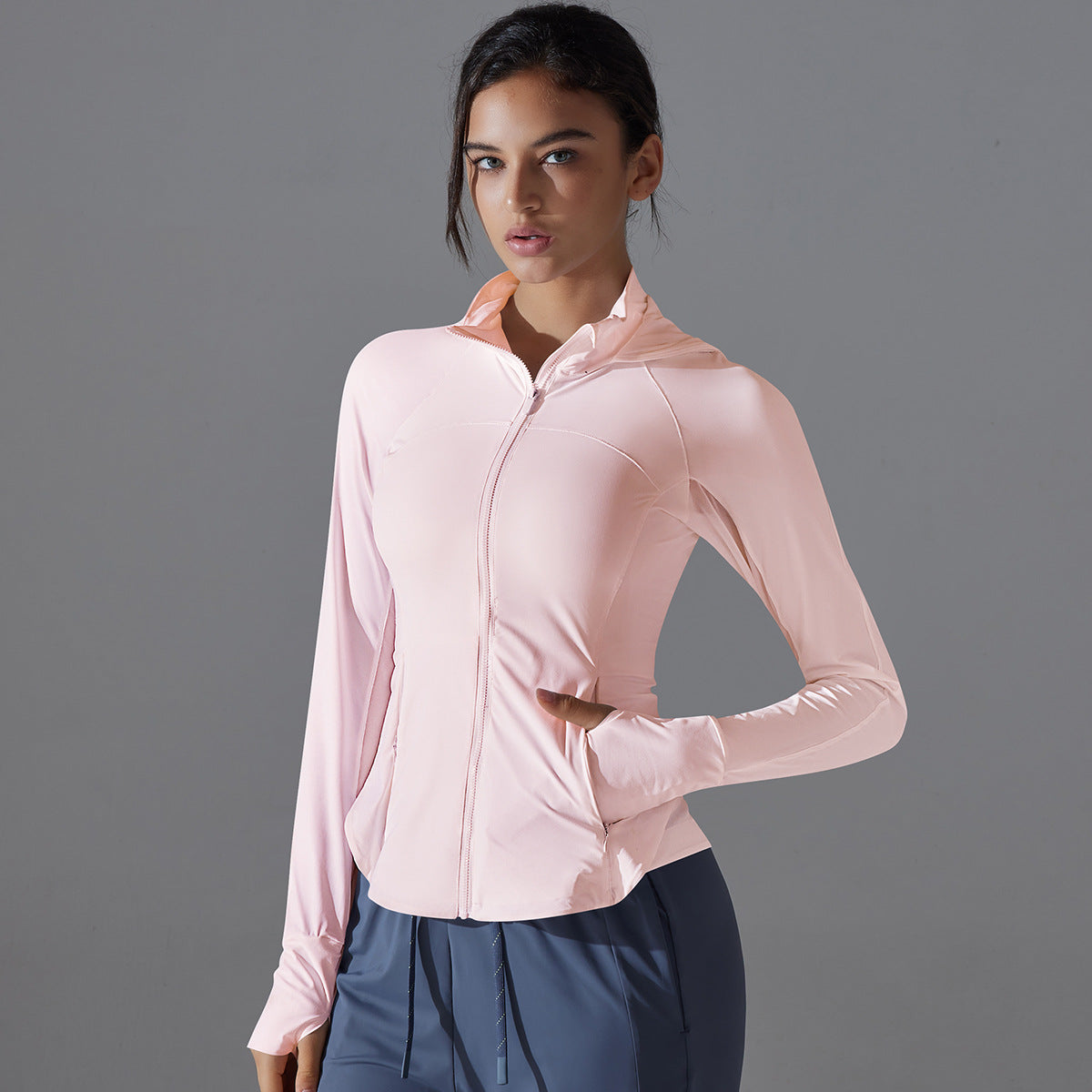 Breathable zip front top