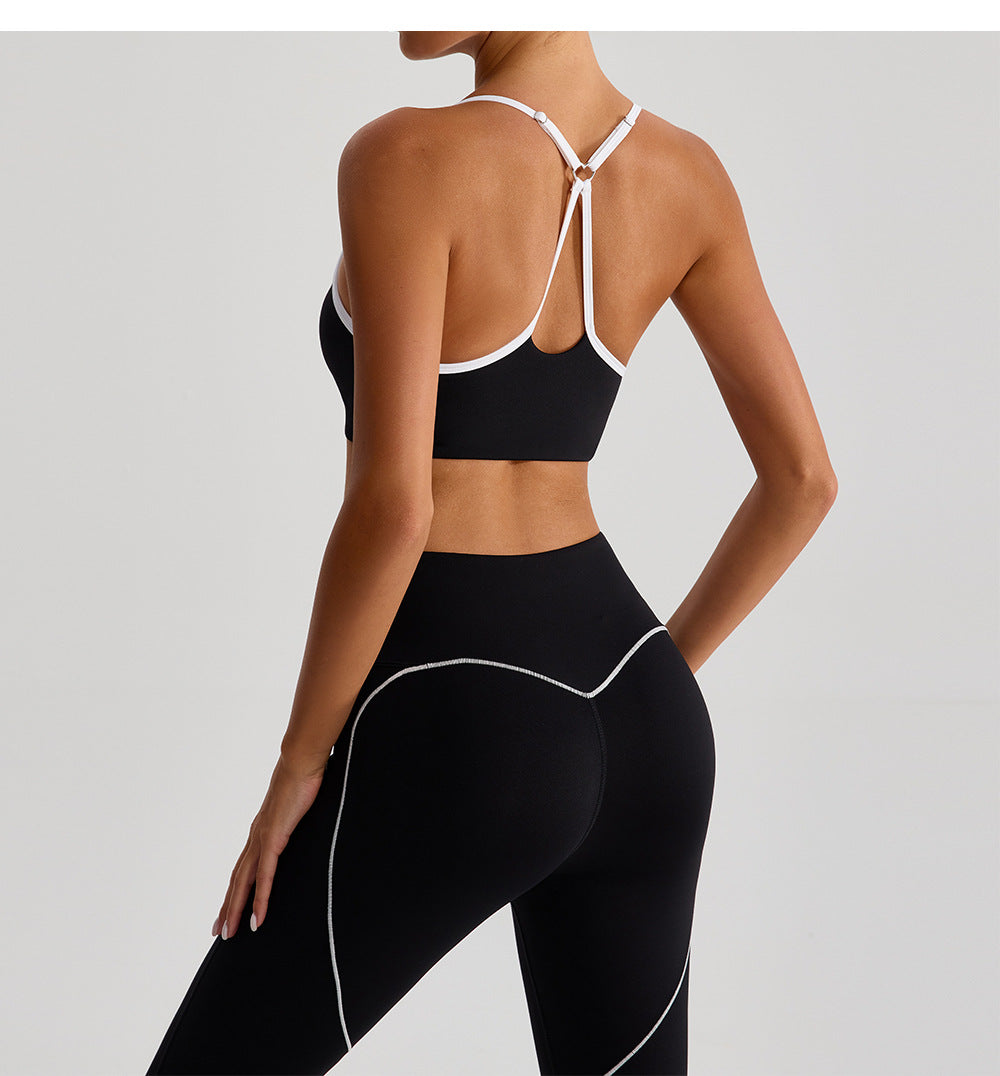 Contrast trim back leggings
