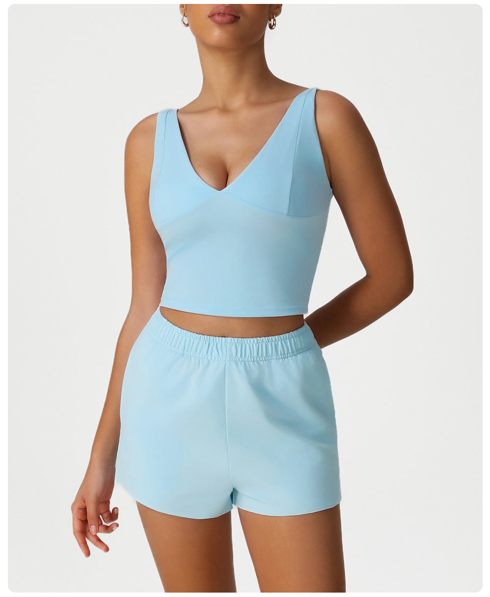 V neck medium support top