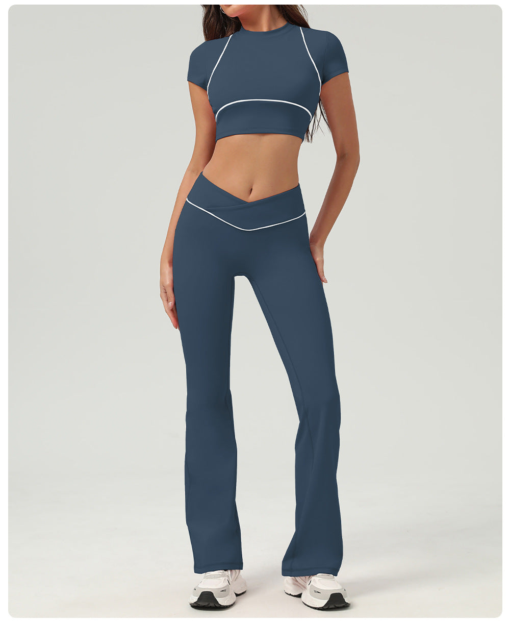 Contrast trim cropped top