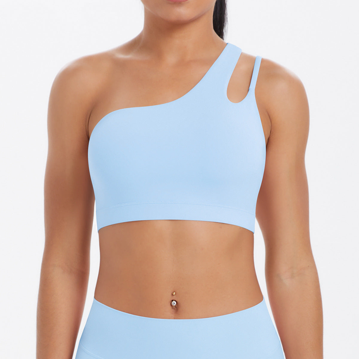 One shoulder sports bra