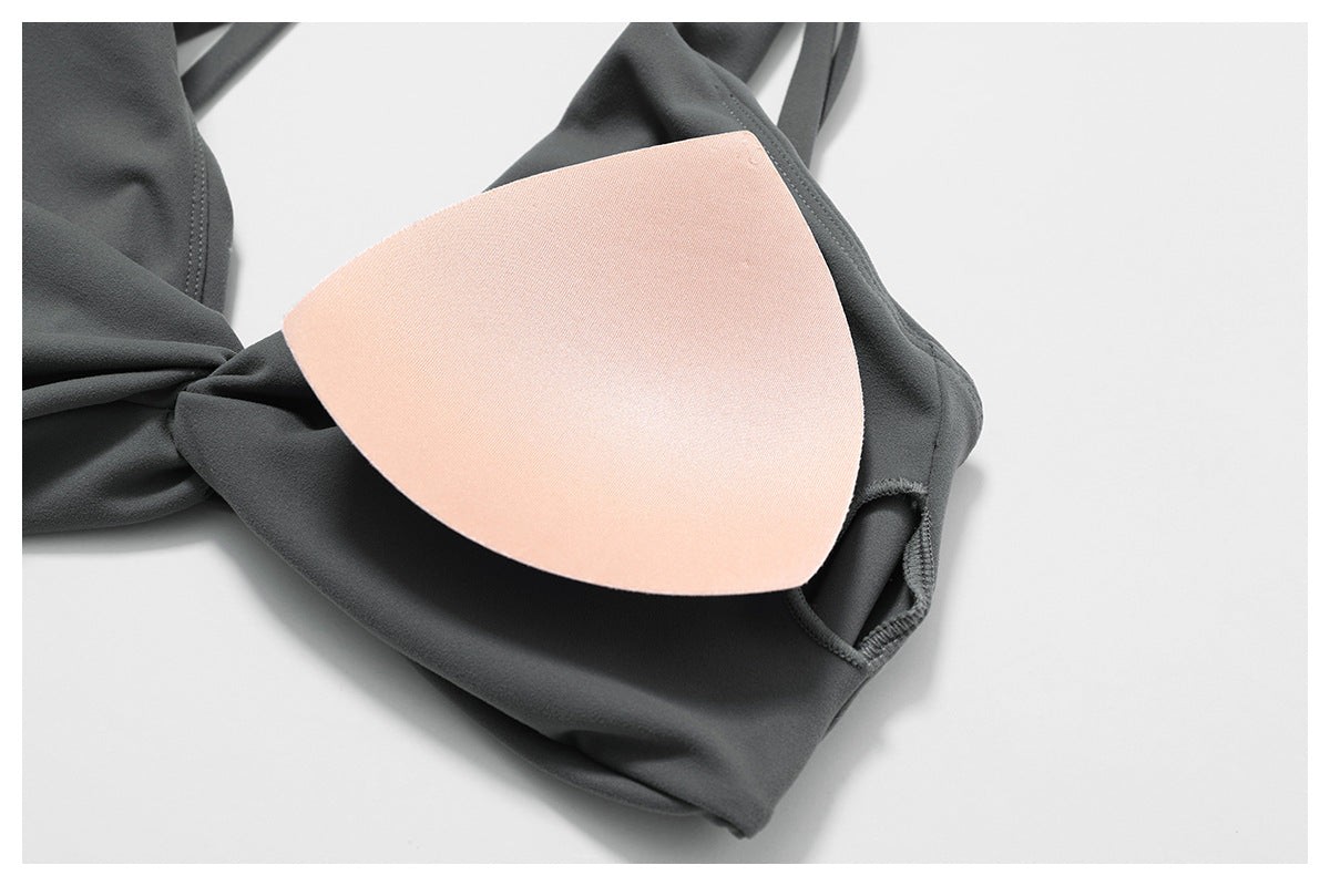Twisted front sports bra