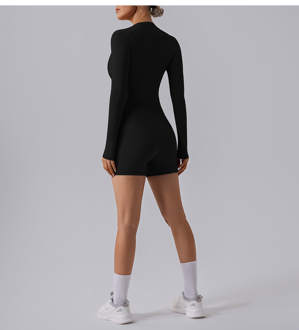 Zip front top with pockets