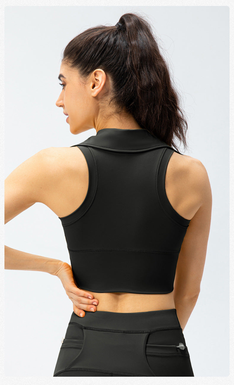 Collared high support top