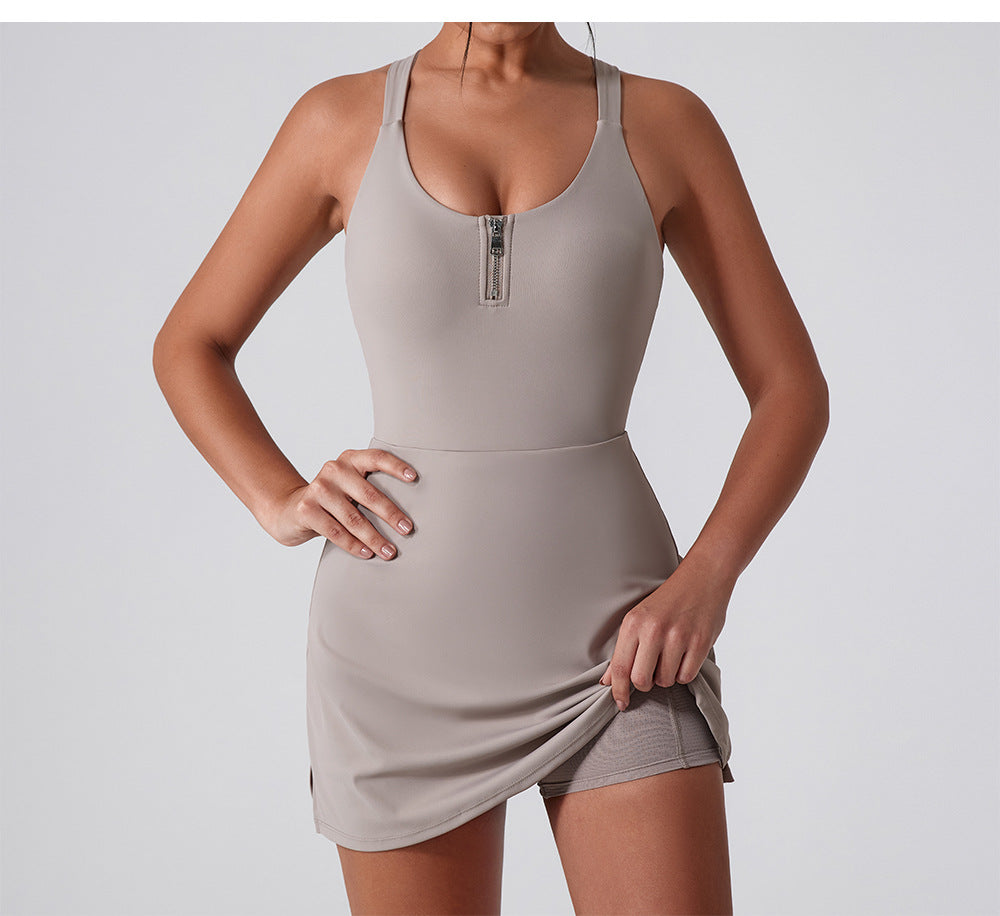 Zip front fitness dress