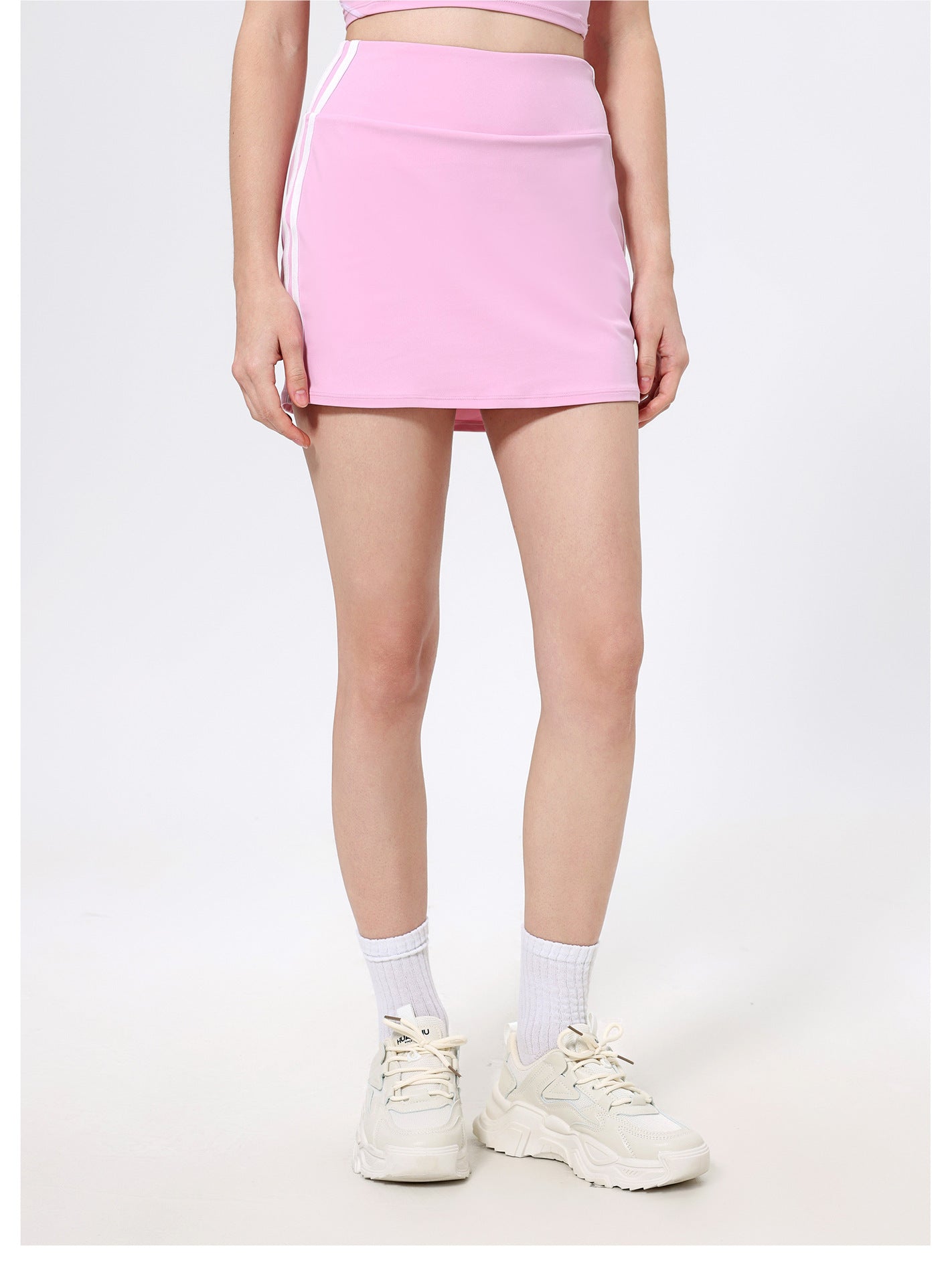 Contrast stripe tennis skirt
