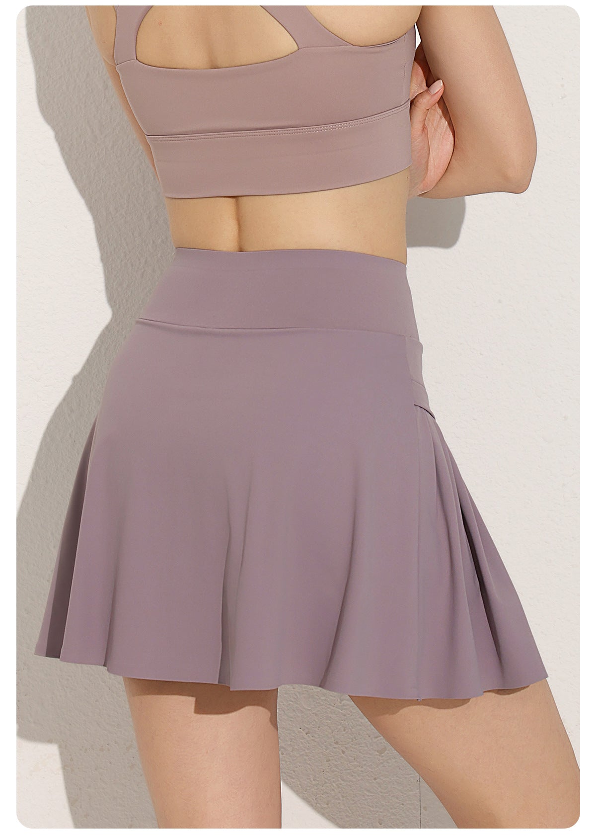 Pleated side skort