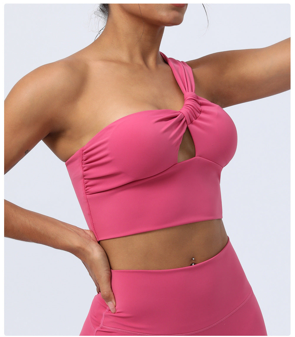 One shoulder sports bra