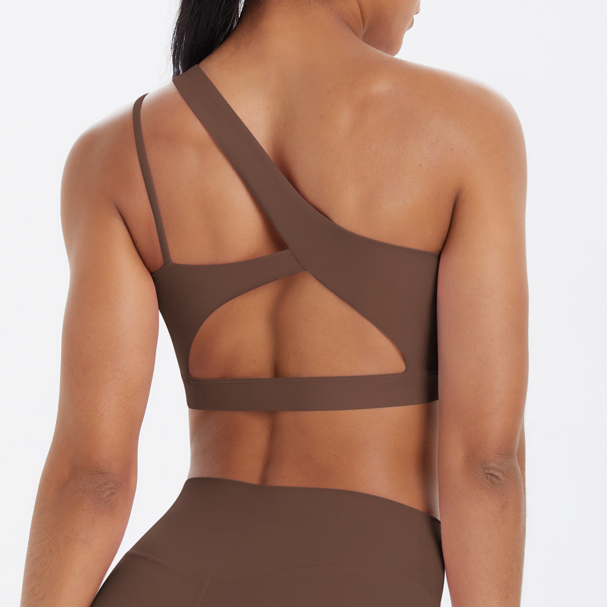 One shoulder sports bra