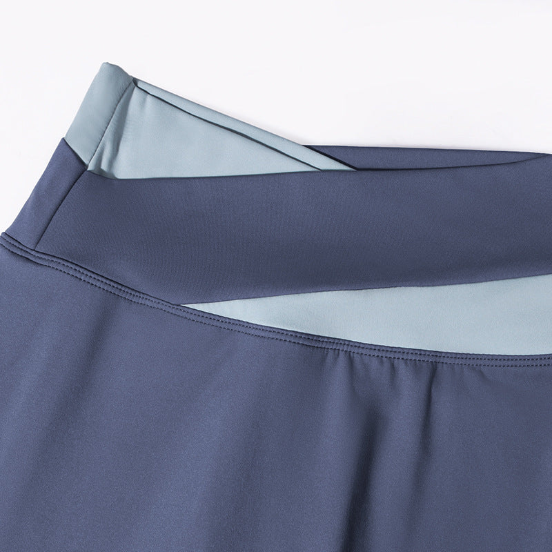 Crossover waist biker shorts