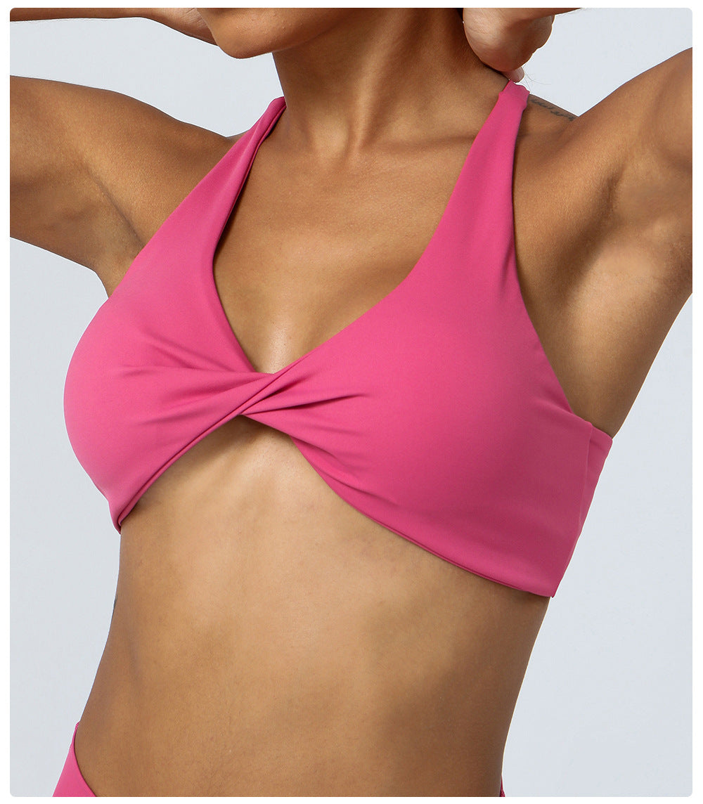 Cross back sports bra