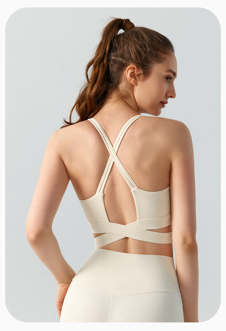 Ribbed fitness bra