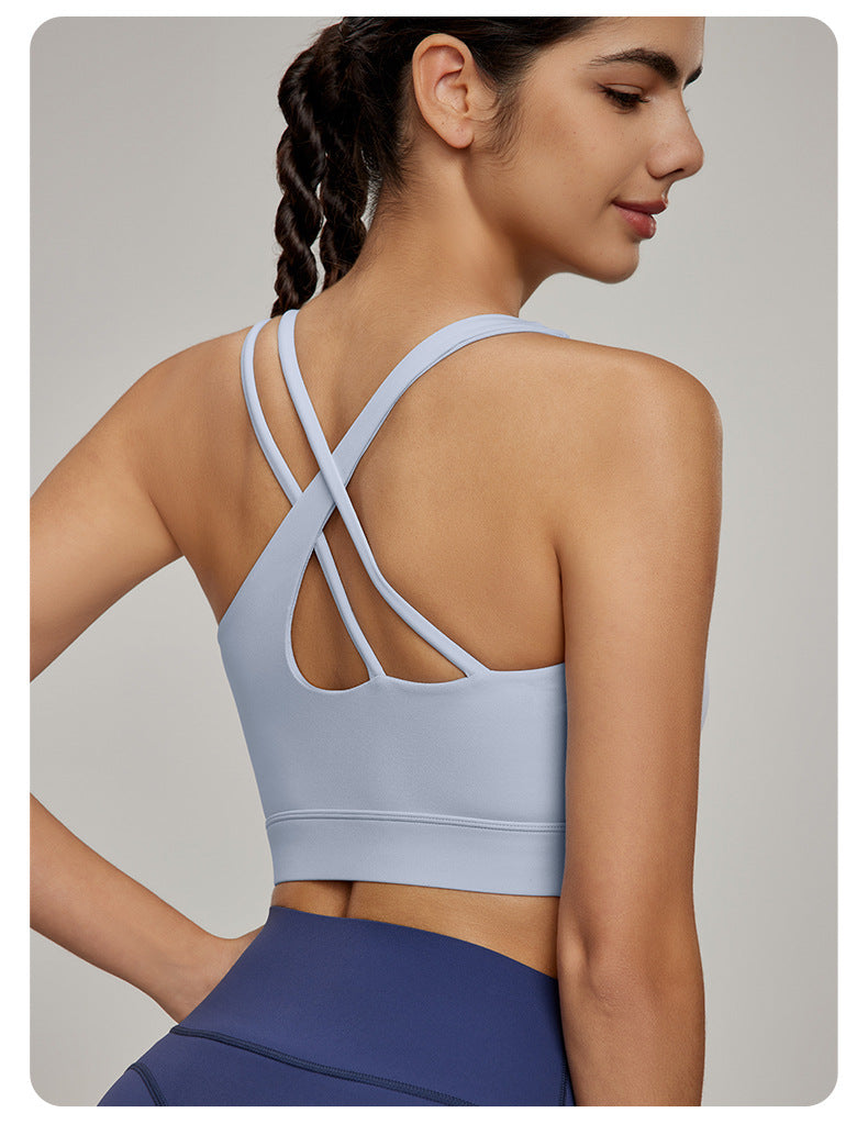 Cross back sports bra