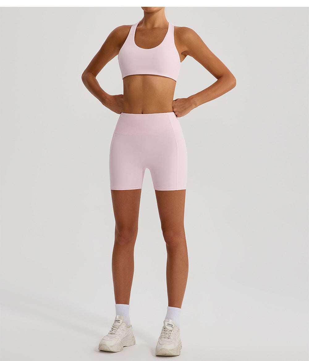 Cross back sports bra