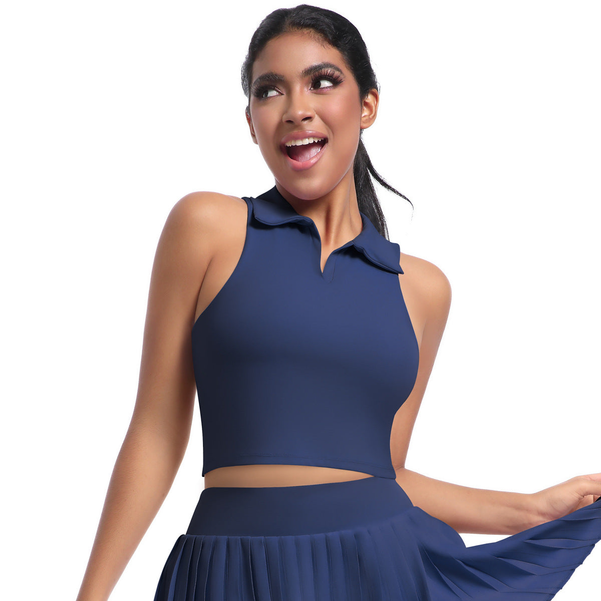 Collared cropped top