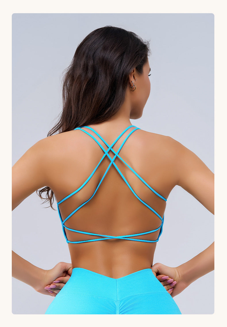 Cross back sports bra
