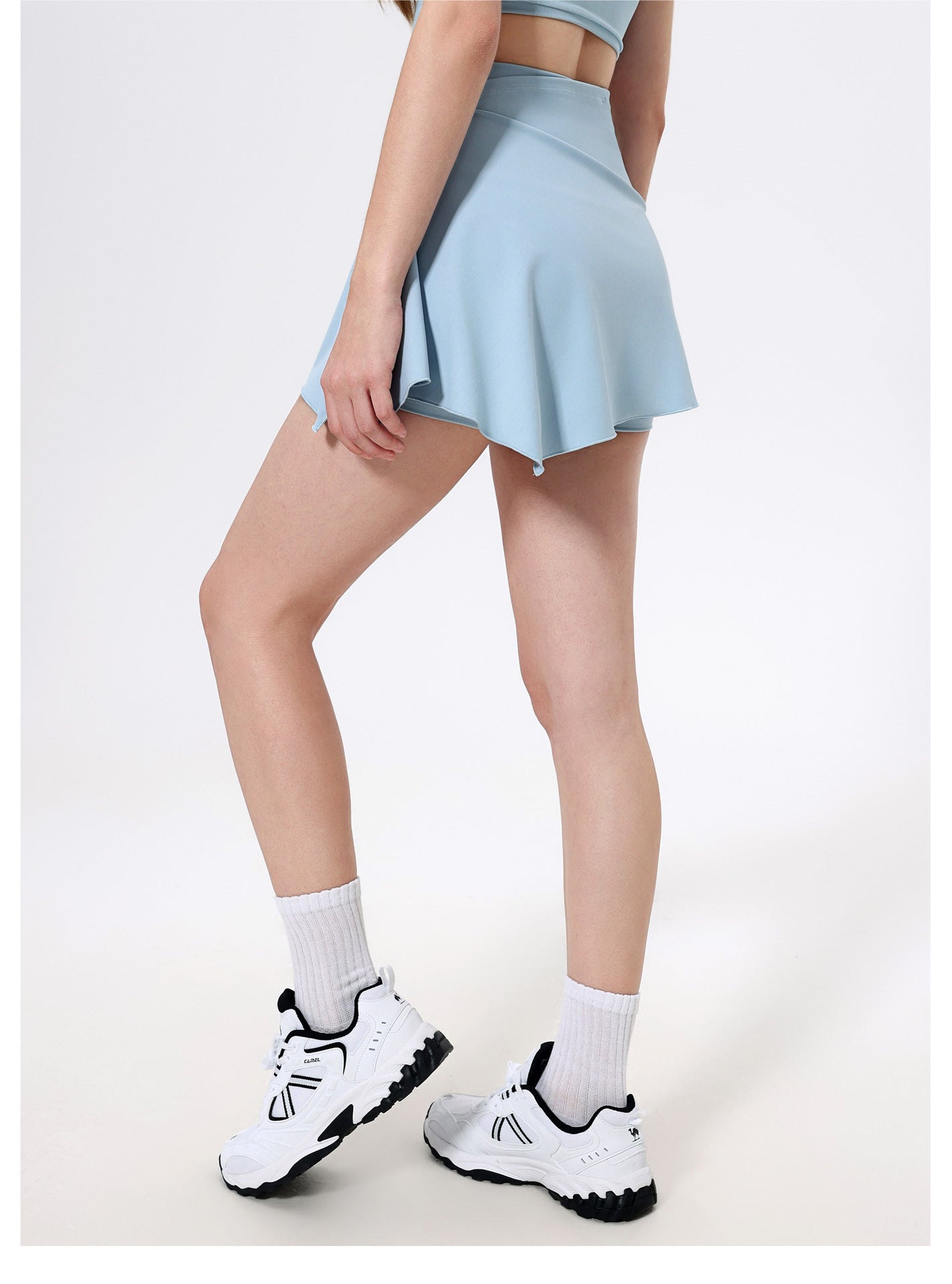 Asymmetric hem fitness skort
