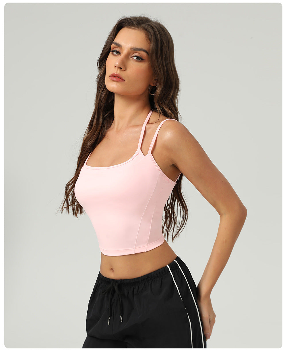 Double strap cropped vest