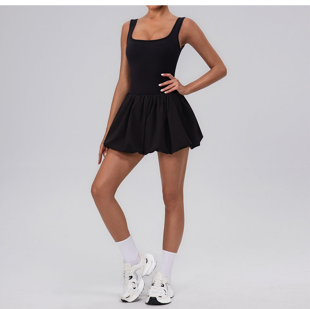 Balloon hem tennis skirt