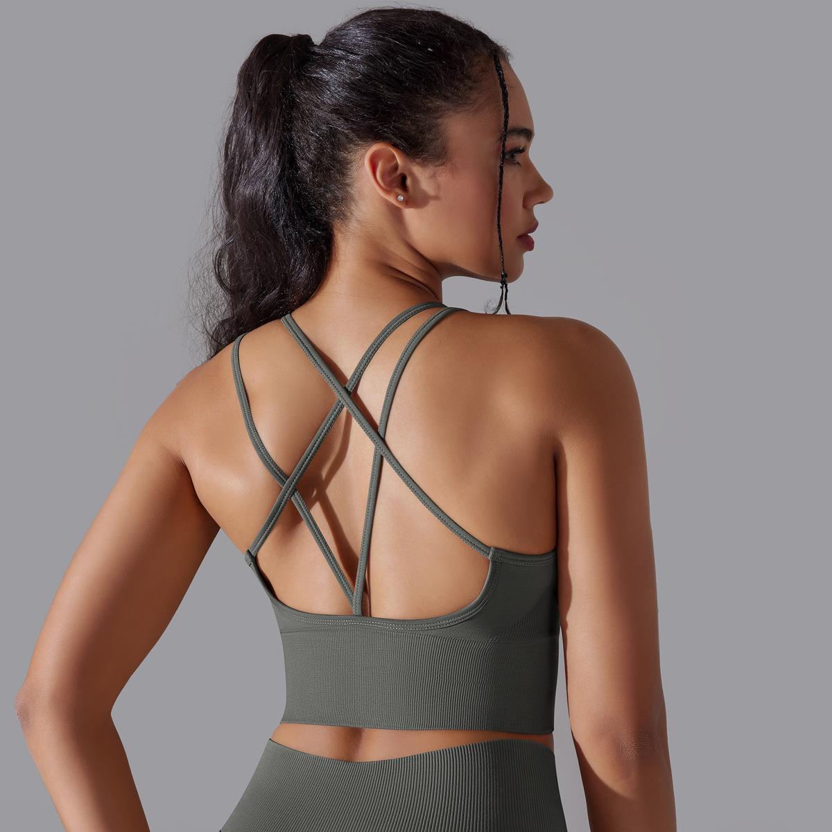 Cross Bra-Dark Gray