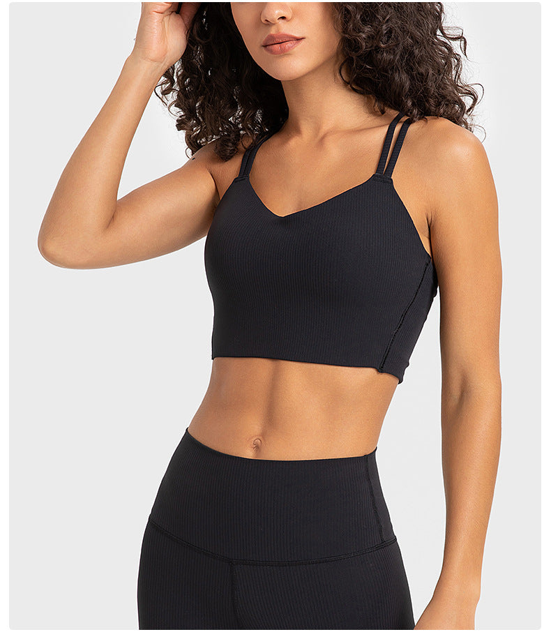 Cross back sports bra