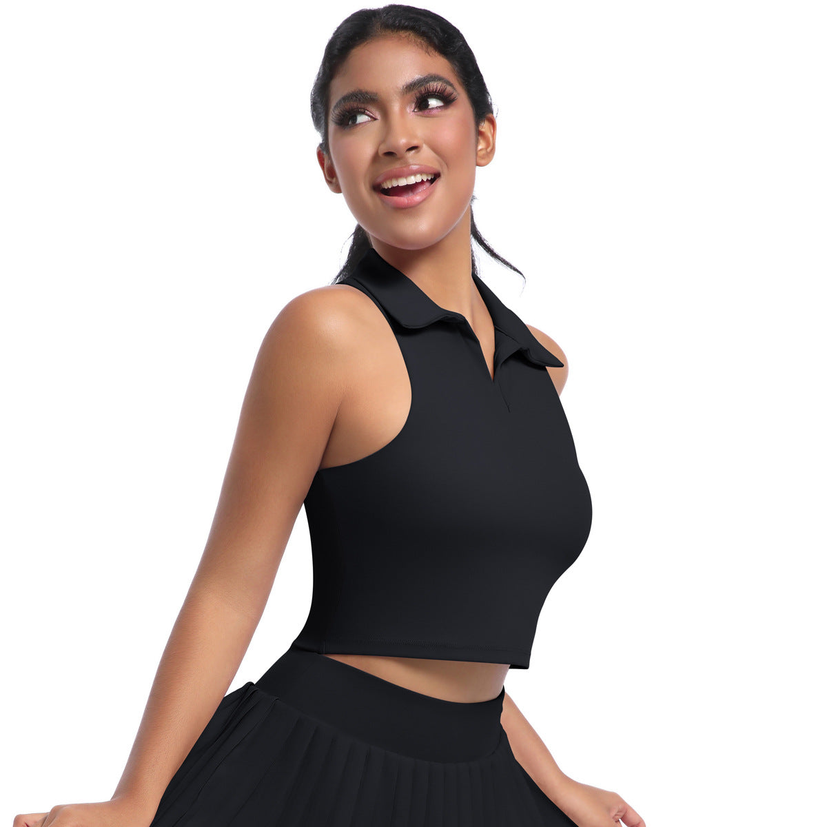 Collared cropped top