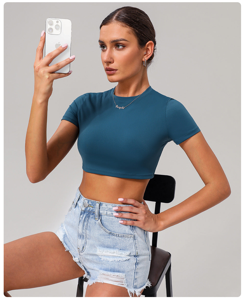 Short sleeve cropped top