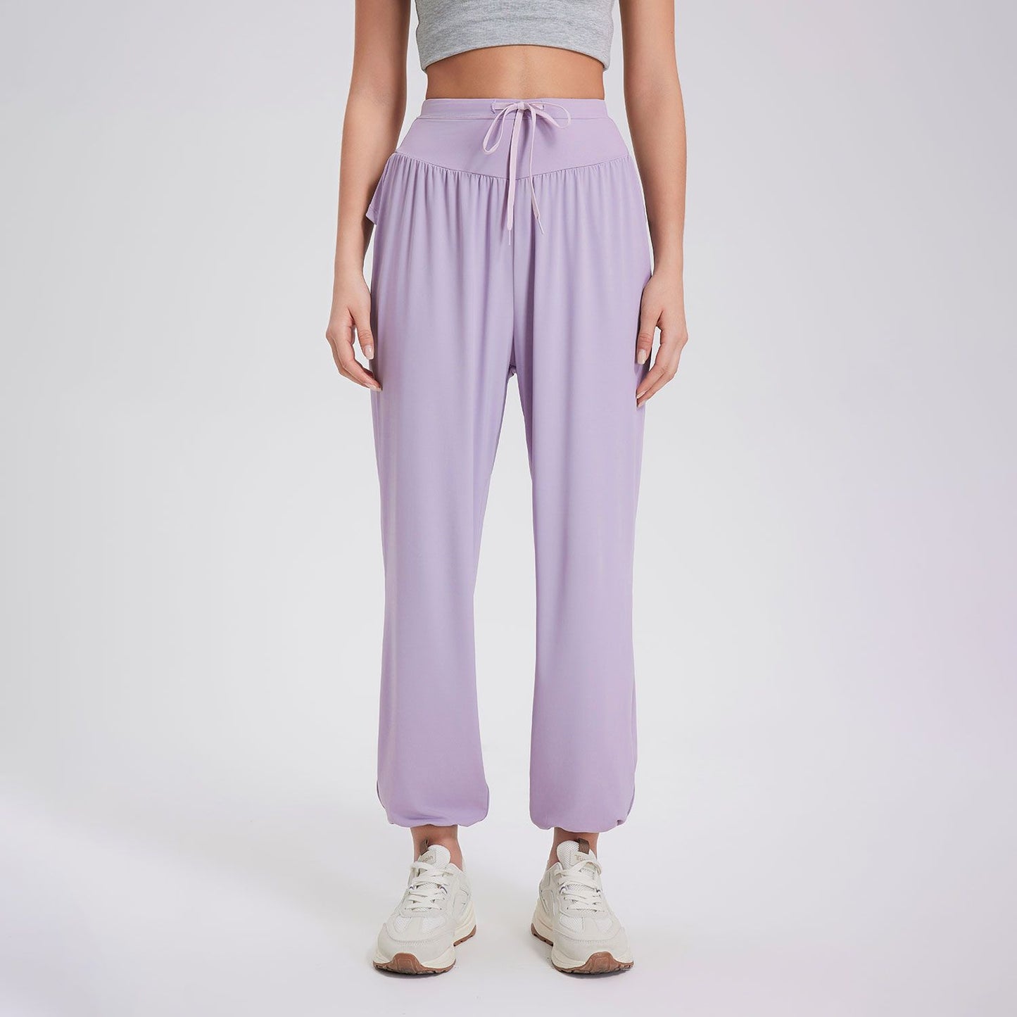 High Waist Drawstring Trousers