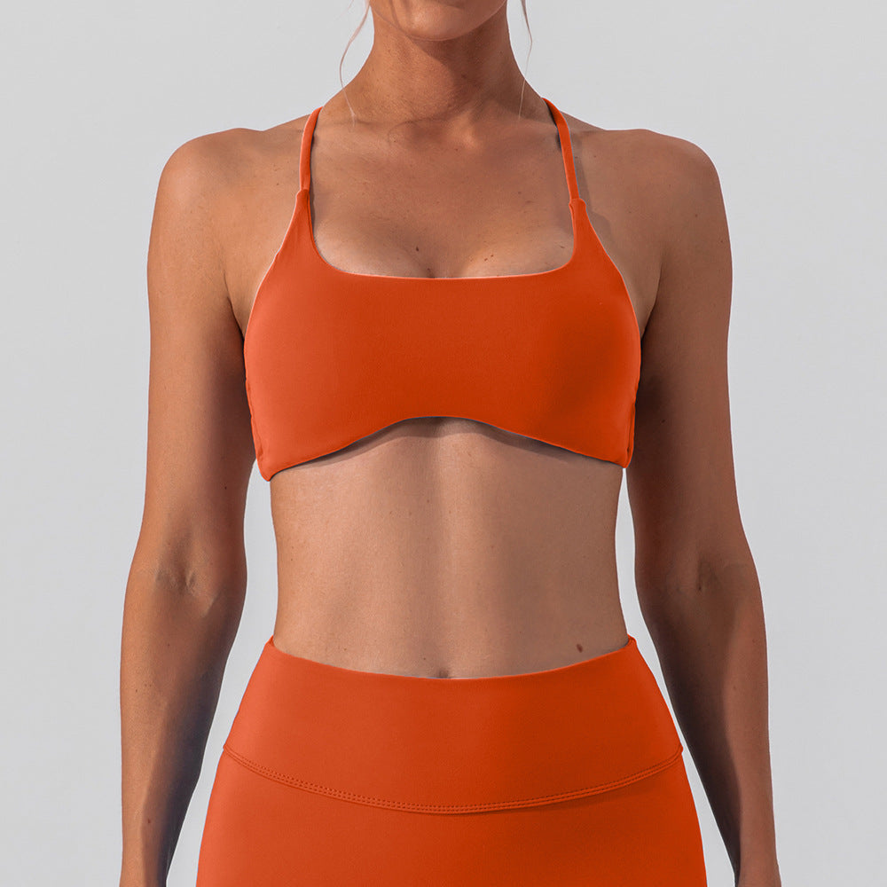 Cross back sports bra