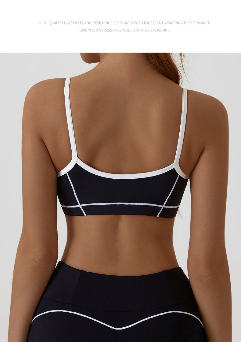 Contrast detail sports bra