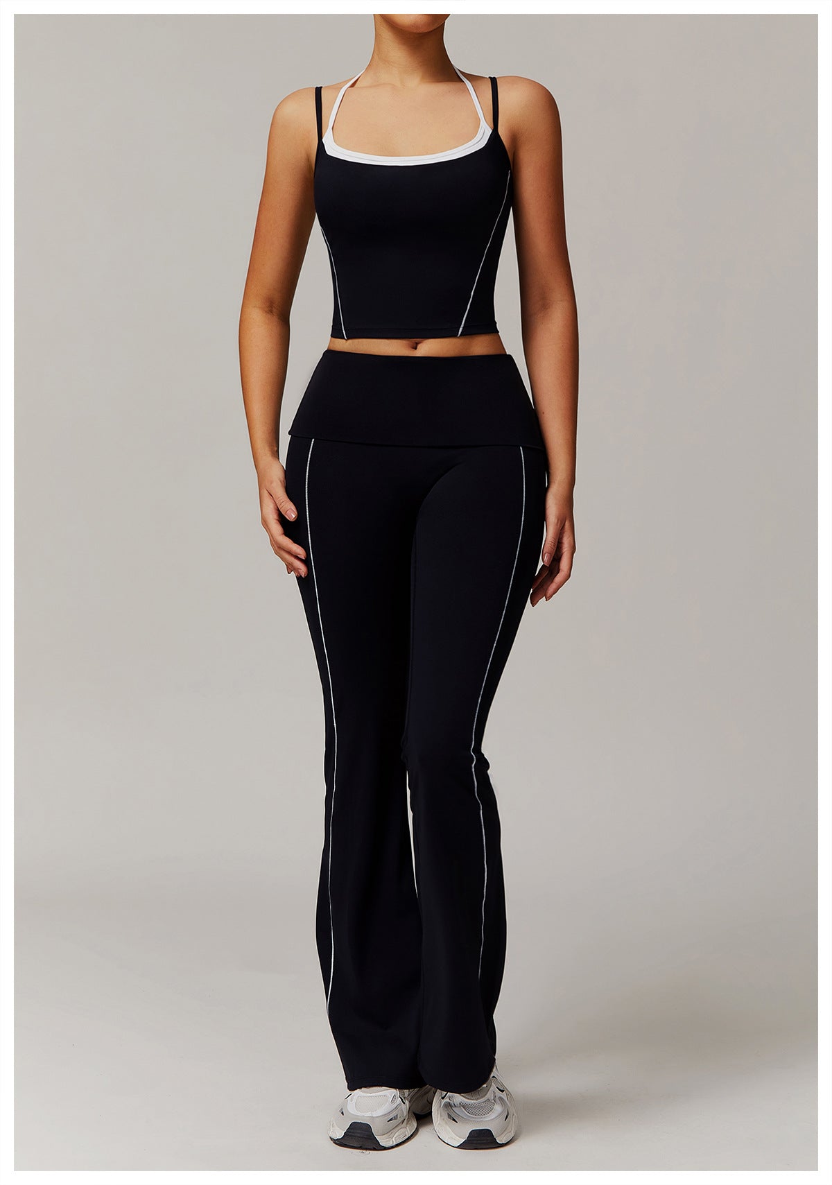 Matching two piece double strap vest & shorts set
