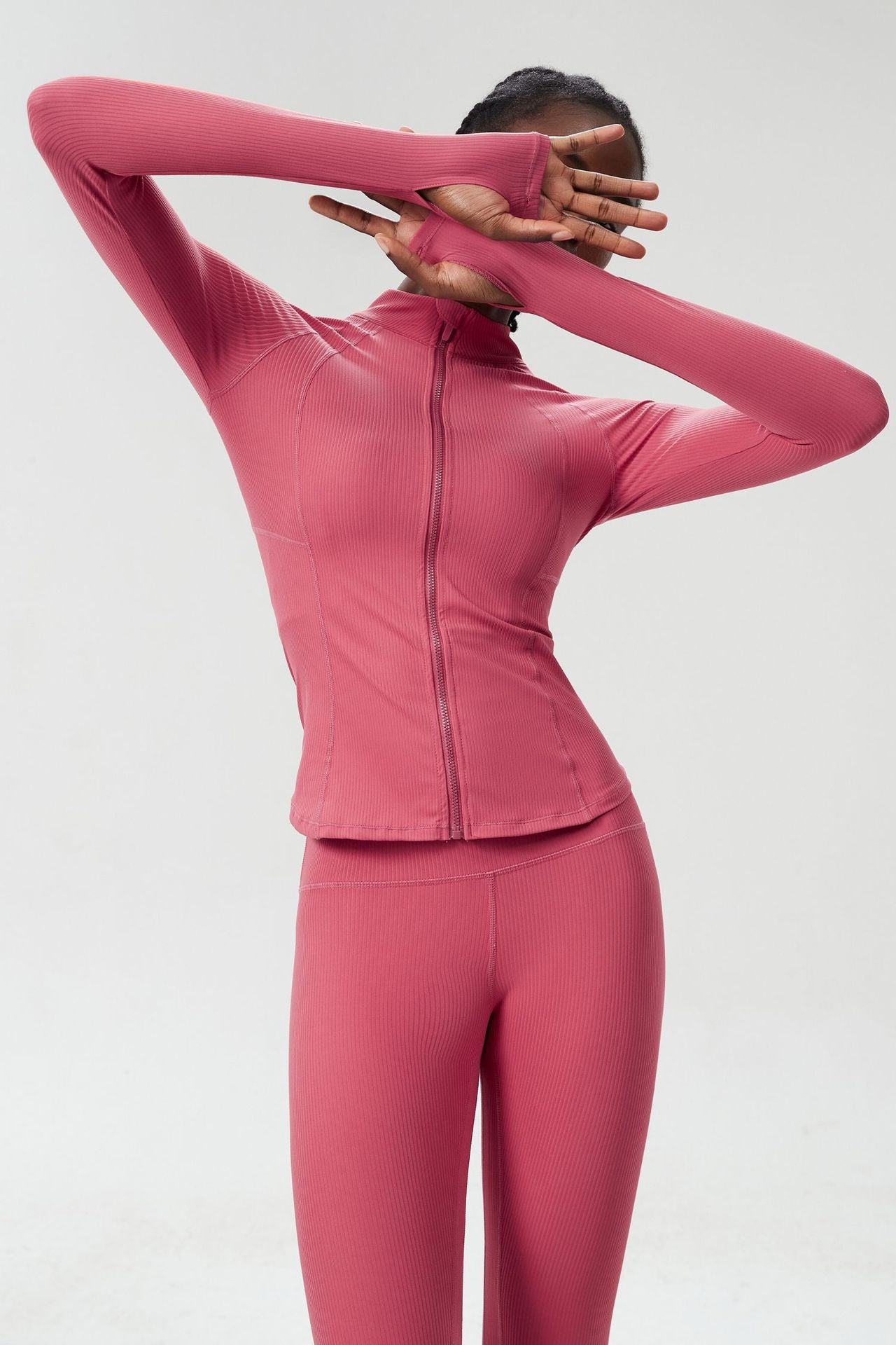 Light weight breathable zip front top