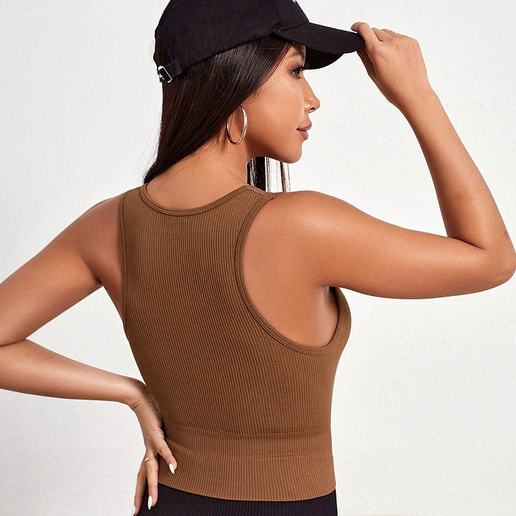 Deep U neck padded top