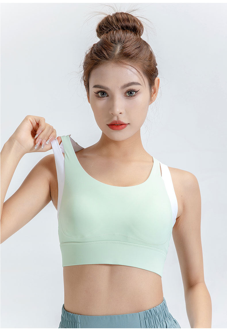 Contrast insert sports bra