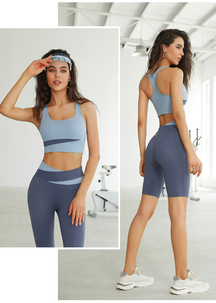 Crossover waist biker shorts