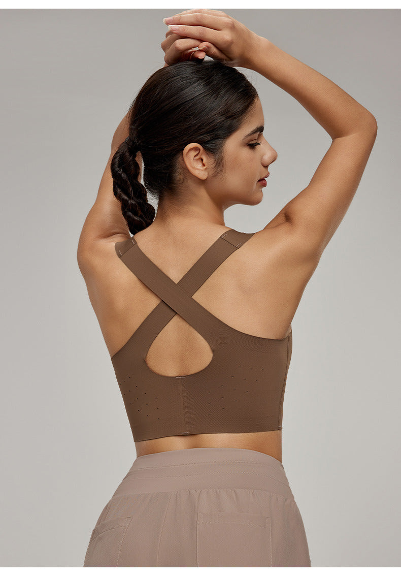 Cross back sports bra