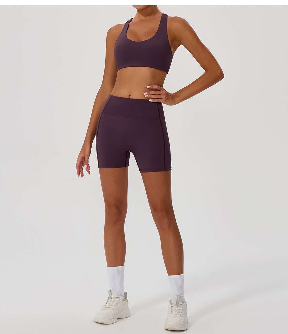 Cross back sports bra