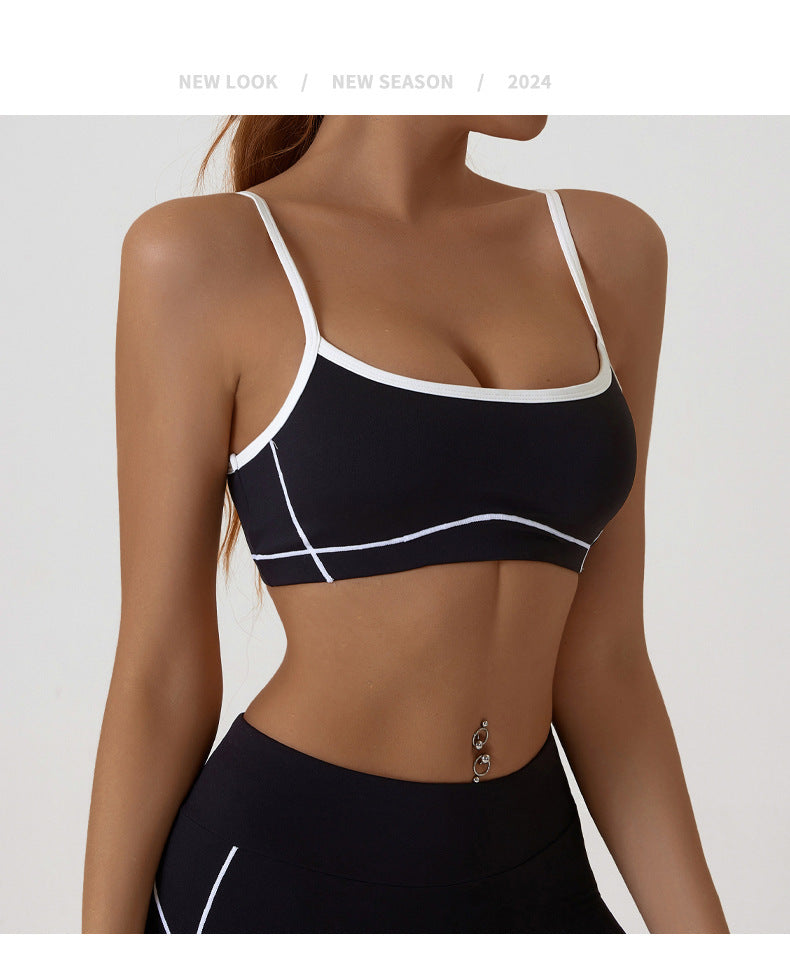 Contrast detail sports bra