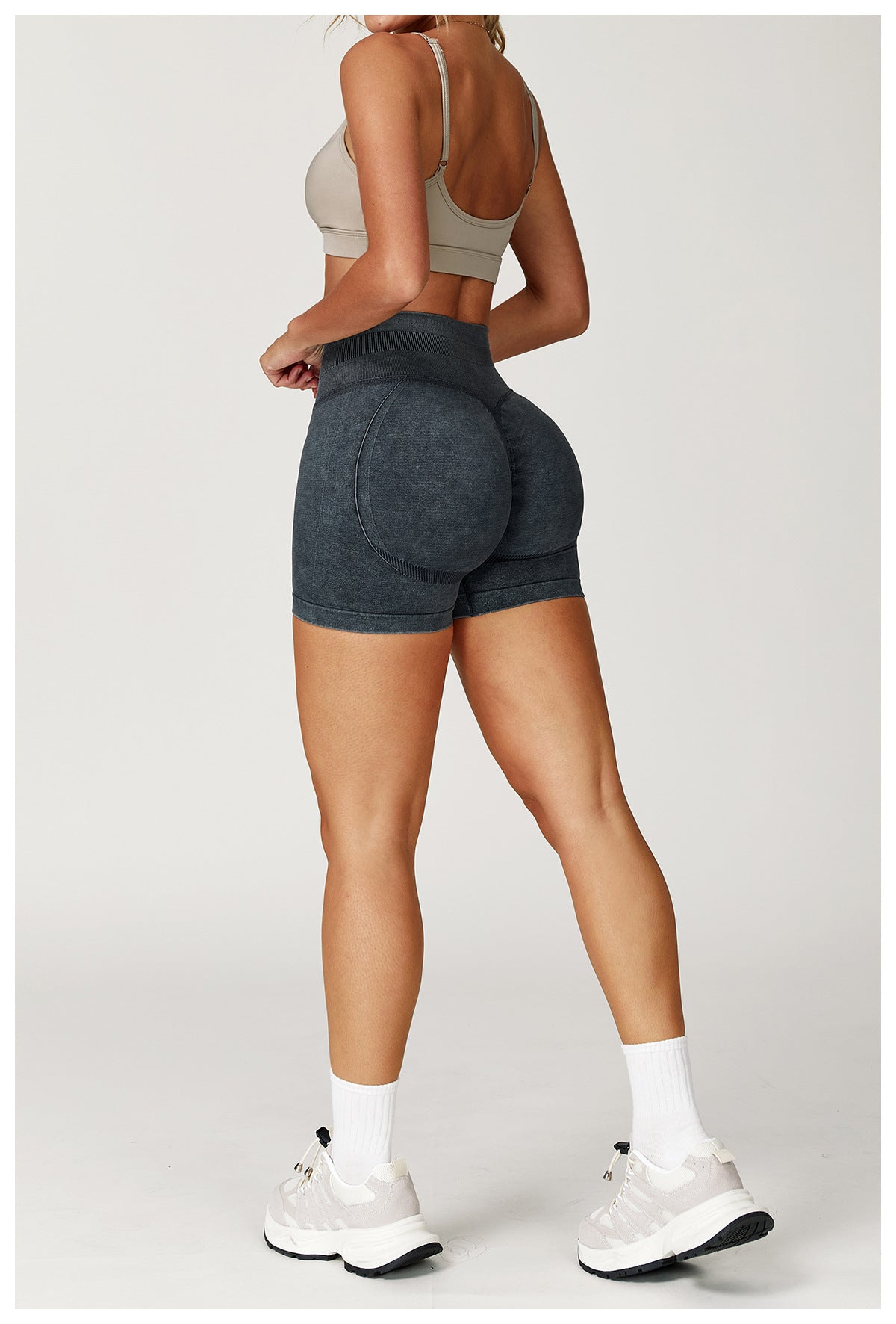 Stone Washed hip shaping shorts