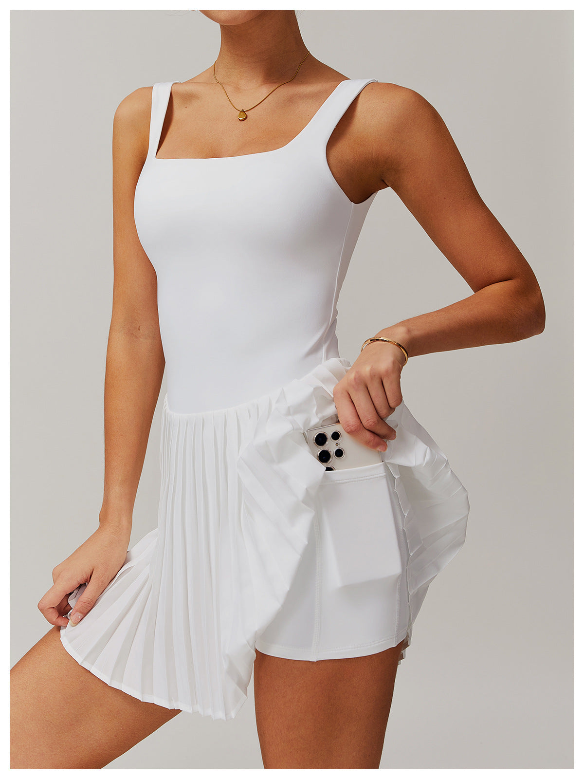 Pleated fitness dress