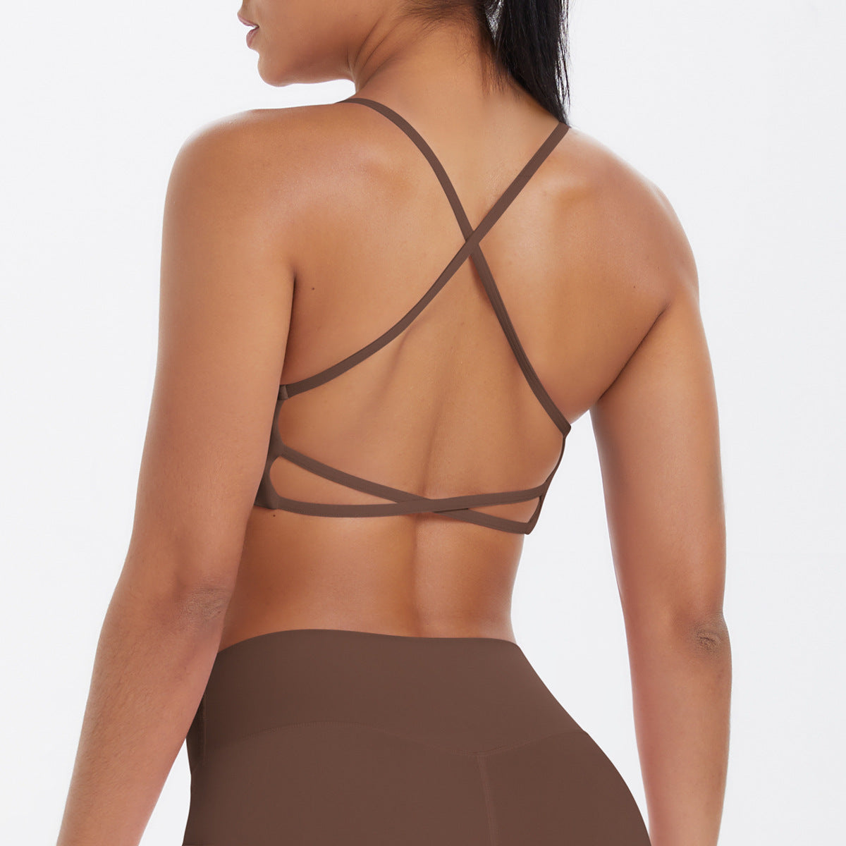 Cross over back sports bra