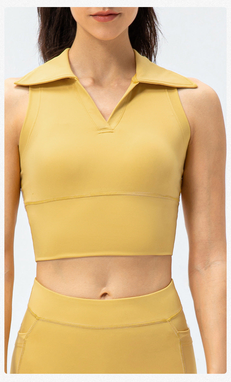 Collared high support top
