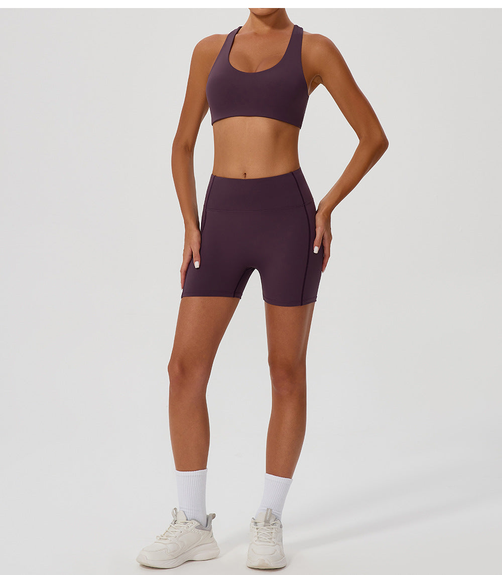Cross back sports bra