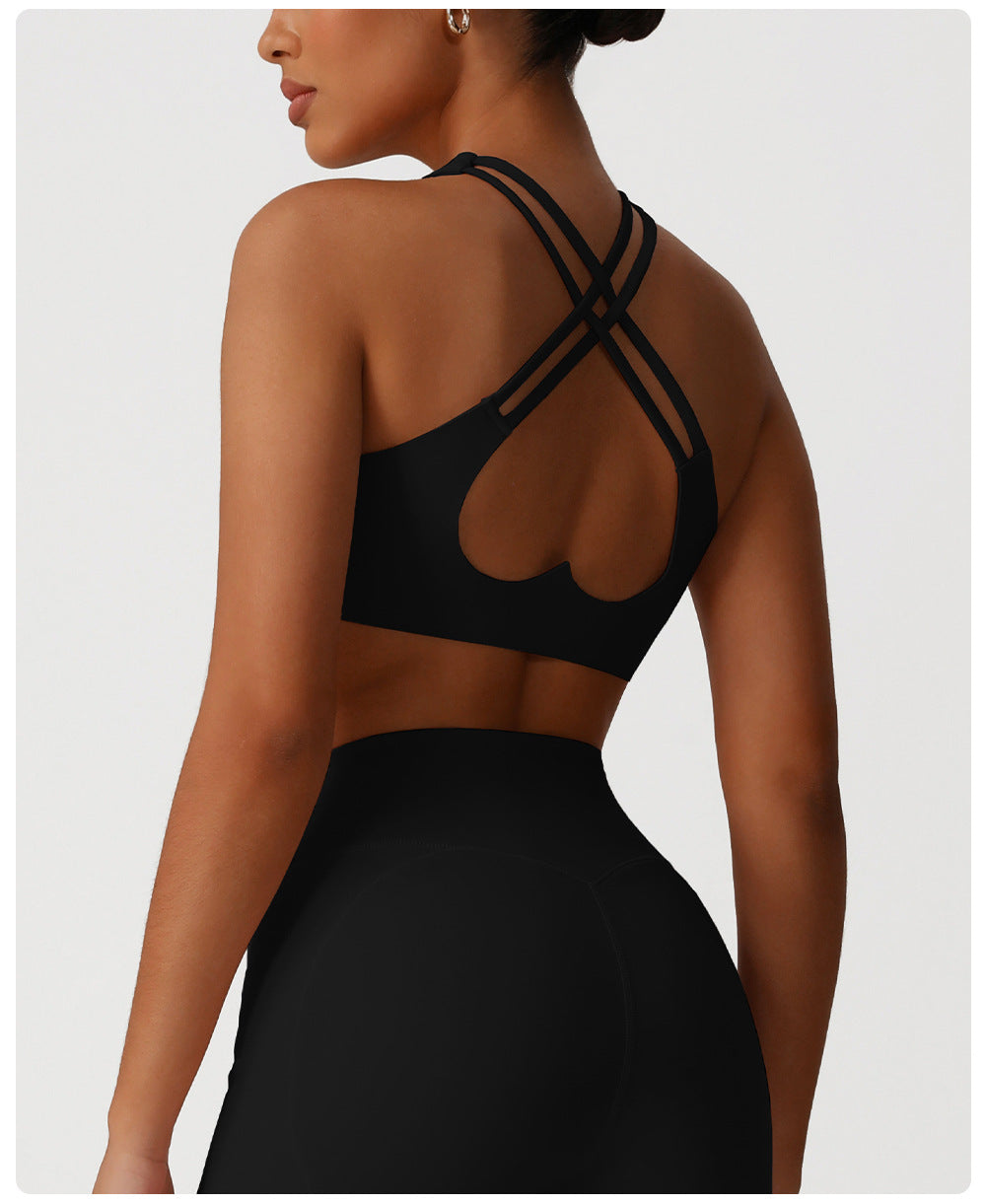 Cross back sports bra