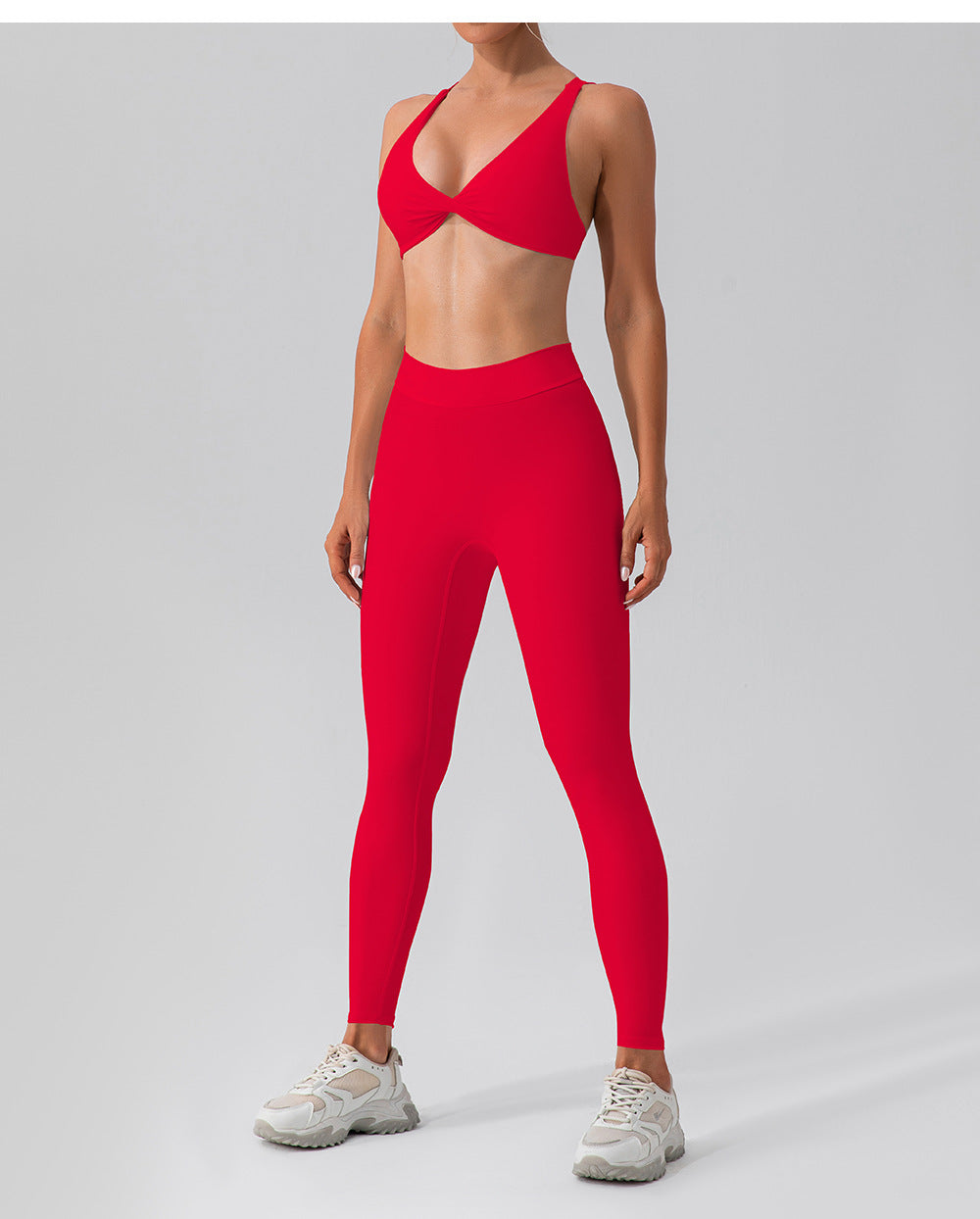 Twisted front sports bra