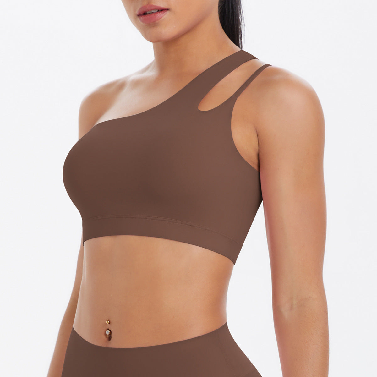 One shoulder sports bra