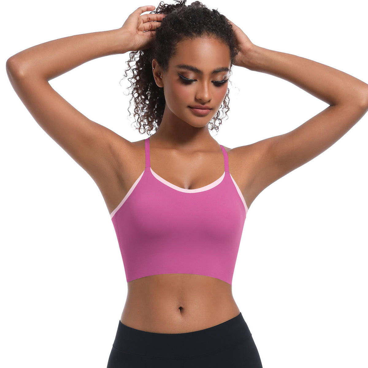 Contrast trim sports bra