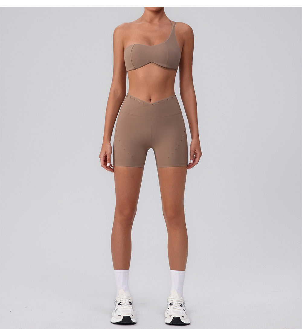 One shoulder sports bra